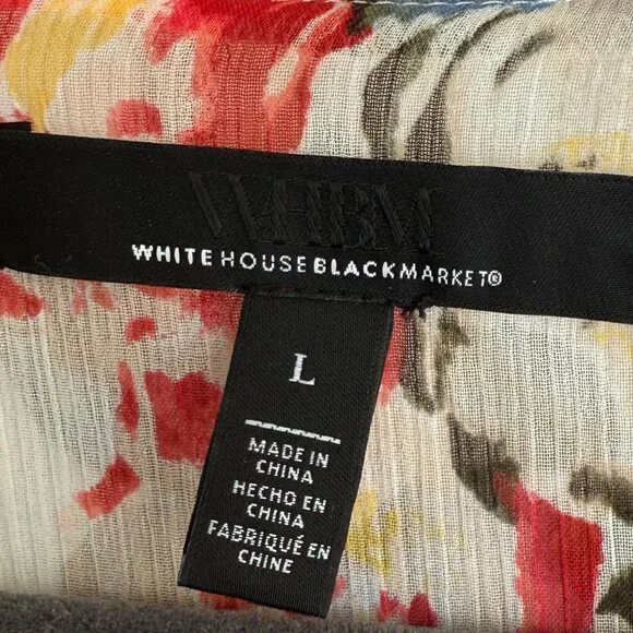 White House Black Market Flutter Sleeve Blouse with Waist Detail Size L - Picture 6 of 6
